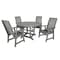 Highwood Usa Weatherly 5pc Round Outdoor Patio Furniture Dining Set AD-DNW48-CGE - alternate 1